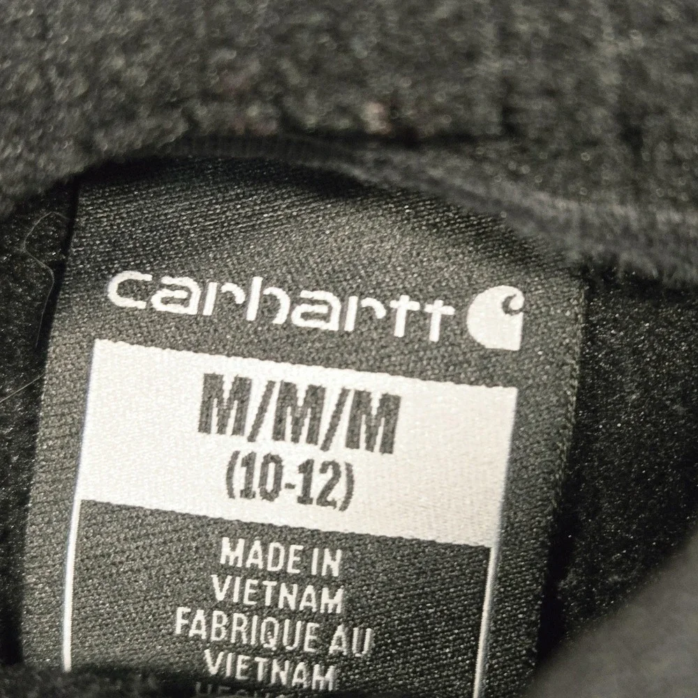 Carhartt‎ Jacket Youth Medium 10-12 Gray Hooded Softshell Fleece Lined Force